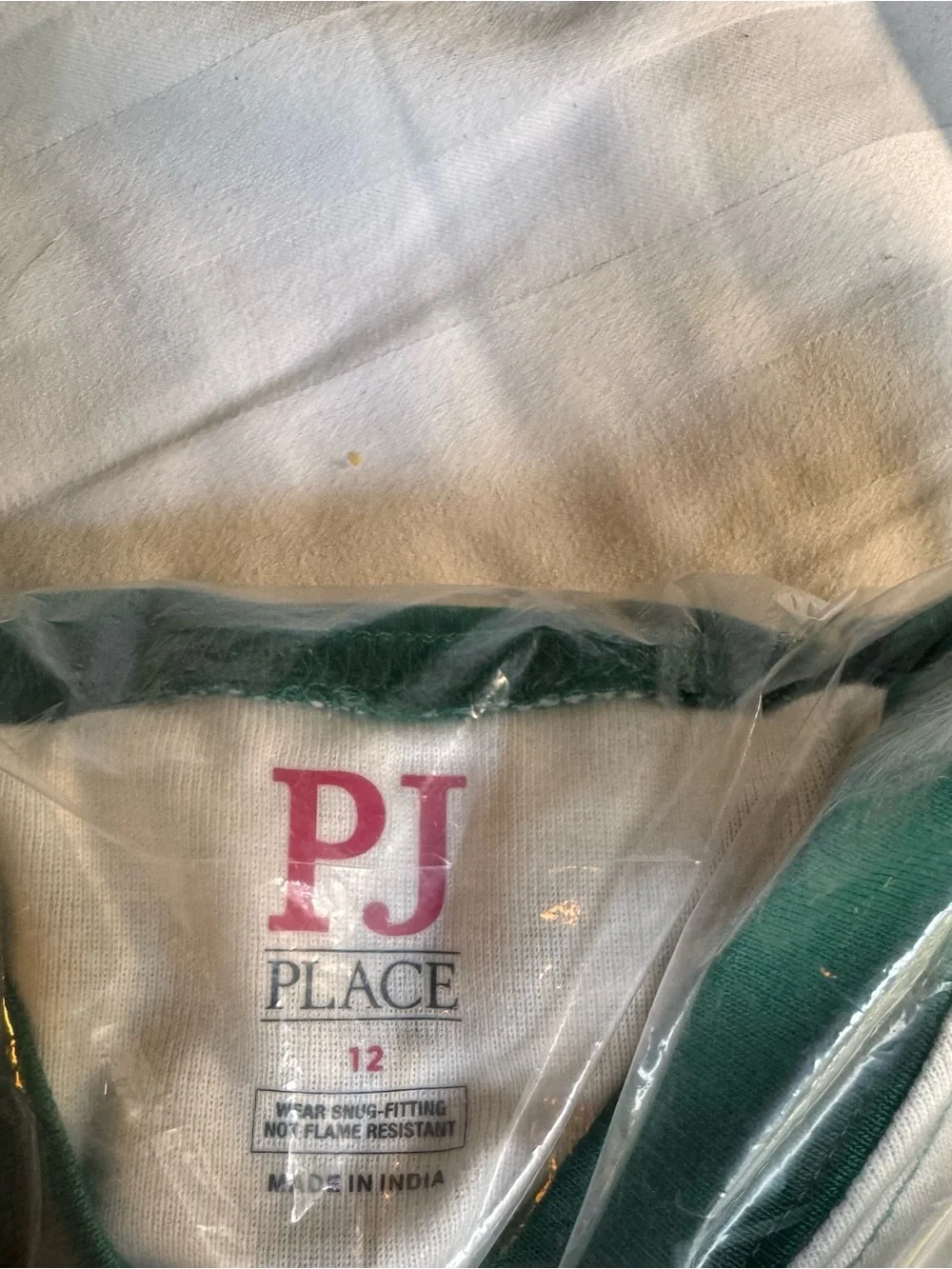Size 12 Children’s Place Kids 'We Are Family' pajamas - Park Bench Green&White